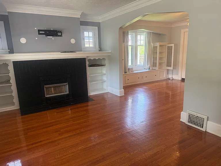 Living and dining room from front door view