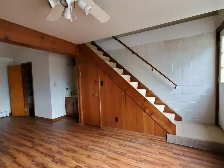 Finished basement with ceiling light and bath 13X22