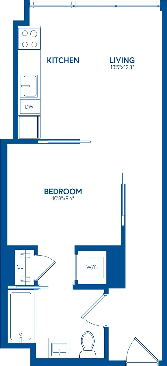 Floor plan 1 Bedroom, 1 Bath - 507