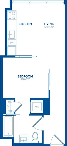 Floor plan 1 Bedroom, 1 Bath - 507