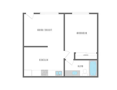Floor plan 1 Bedroom 1 Bath