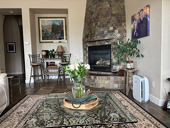 Family room with gas fireplace