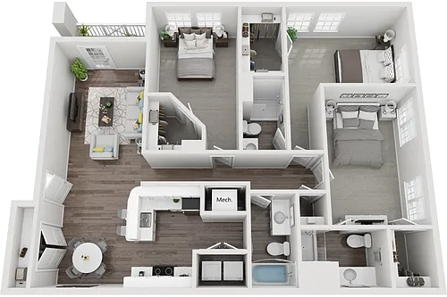 Floor plan The Charleston 3 Bedroom 3 Bath Renovated