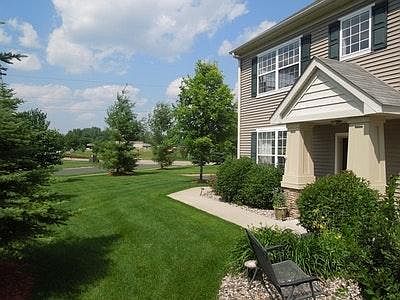 Exterior yard and front entry