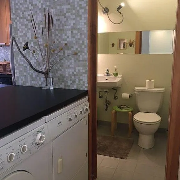Washer, dryer, Powder room