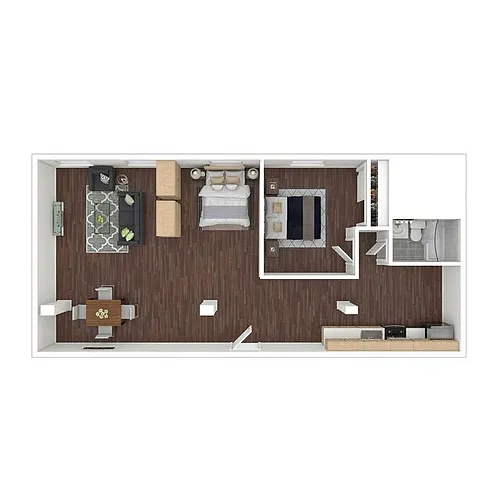 Floor plan One Bedroom Loft