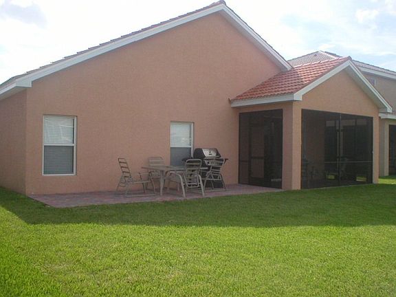large paver patio and lanai