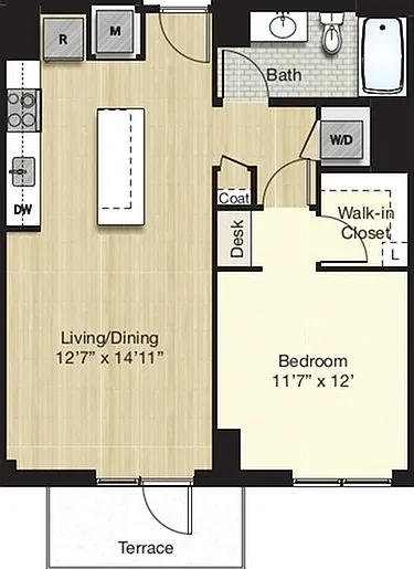 Tier 22.0 - 1 Bed 1 Bath with Terrace Tier 22.0 - 1 Bed 1 Bath with Terrace