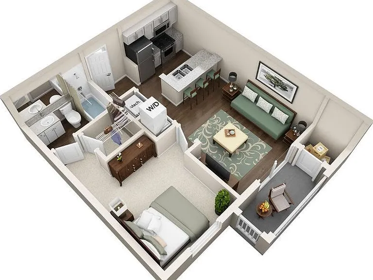 A1BR2 floor plan Haven at Patterson Place