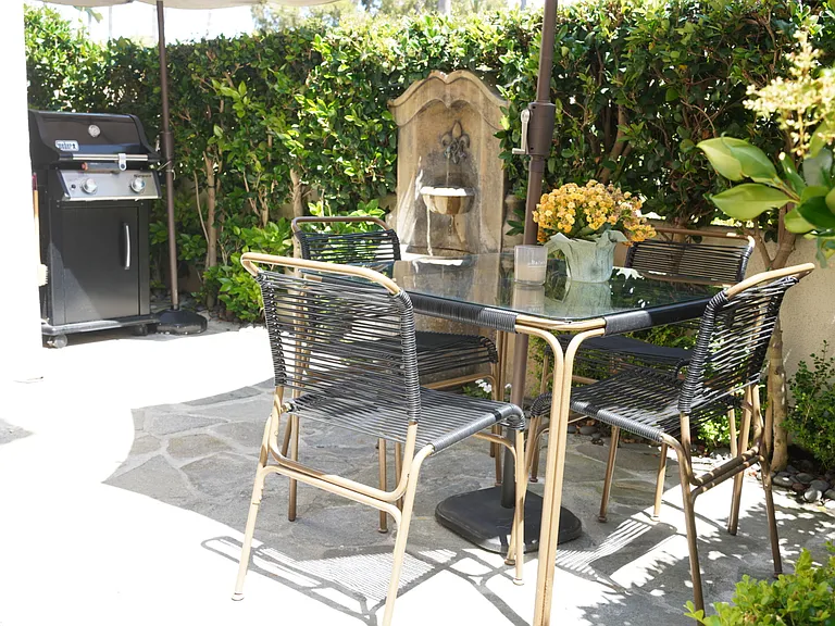 Second outdoor patio, BBQ, Fountain