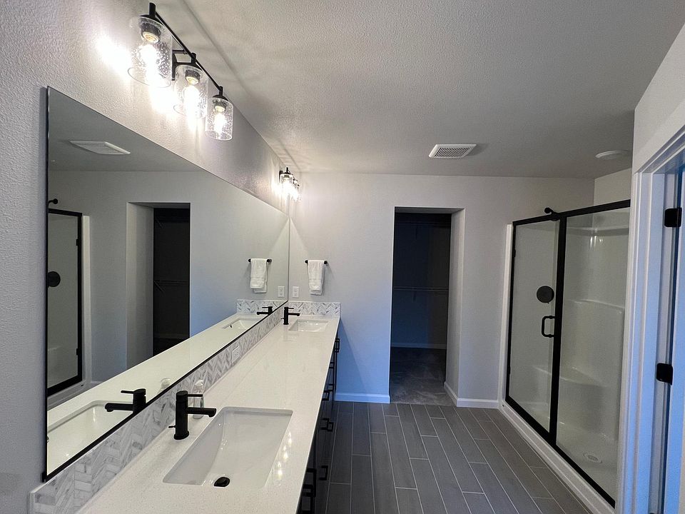 Master bathroom with walk-in closet