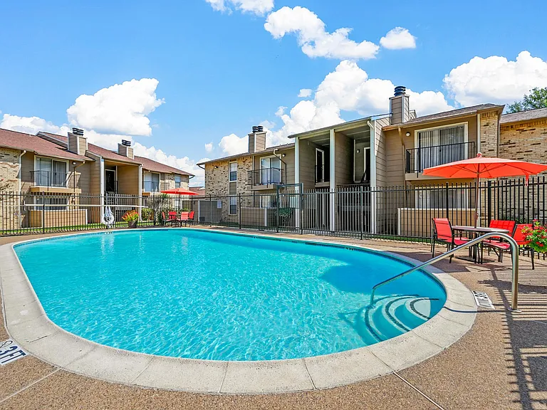 Our sparkling pool and deck area