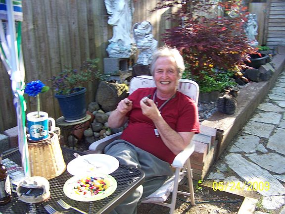 Dining in the back yard.....