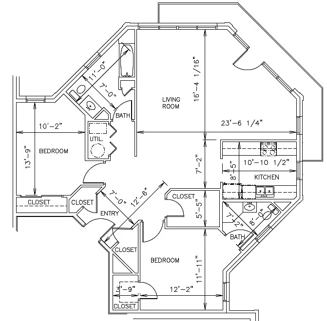 Floor plan 2 Bedrooms 2 Bathrooms with Balcony