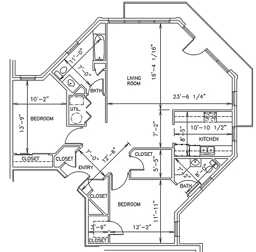 Floor plan 2 Bedrooms 2 Bathrooms with Balcony