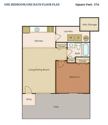 Floor plan 1 Bed 1 Bath
