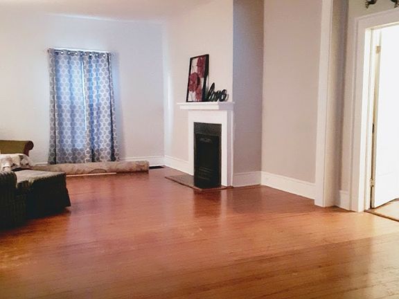 Living room has tall ceiling