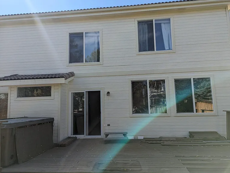Backyard view of house