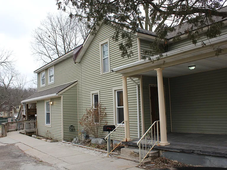 Front porch and private driveway