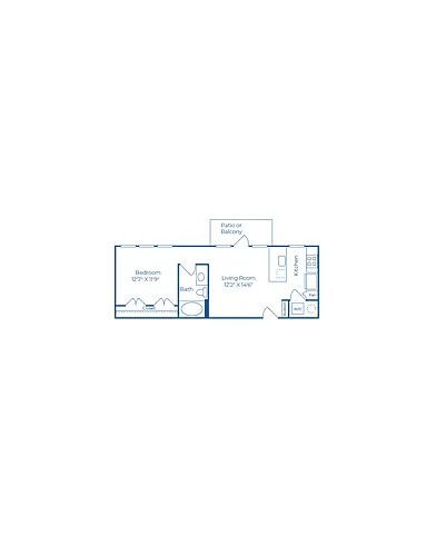 Floor plan E2 | 1 Bed | 1 Bath