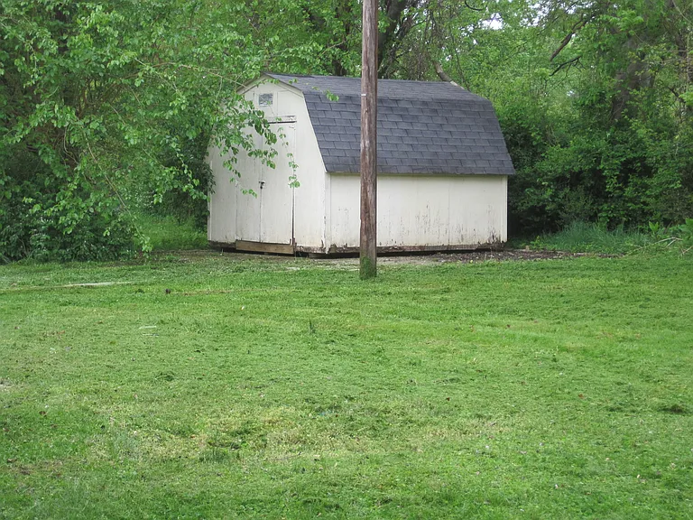 storage shed in back yard