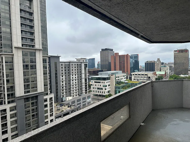 North Easterly view of Downtown Hamilton on wrap around balcony