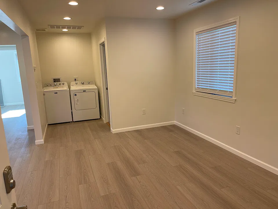 open living/dining area