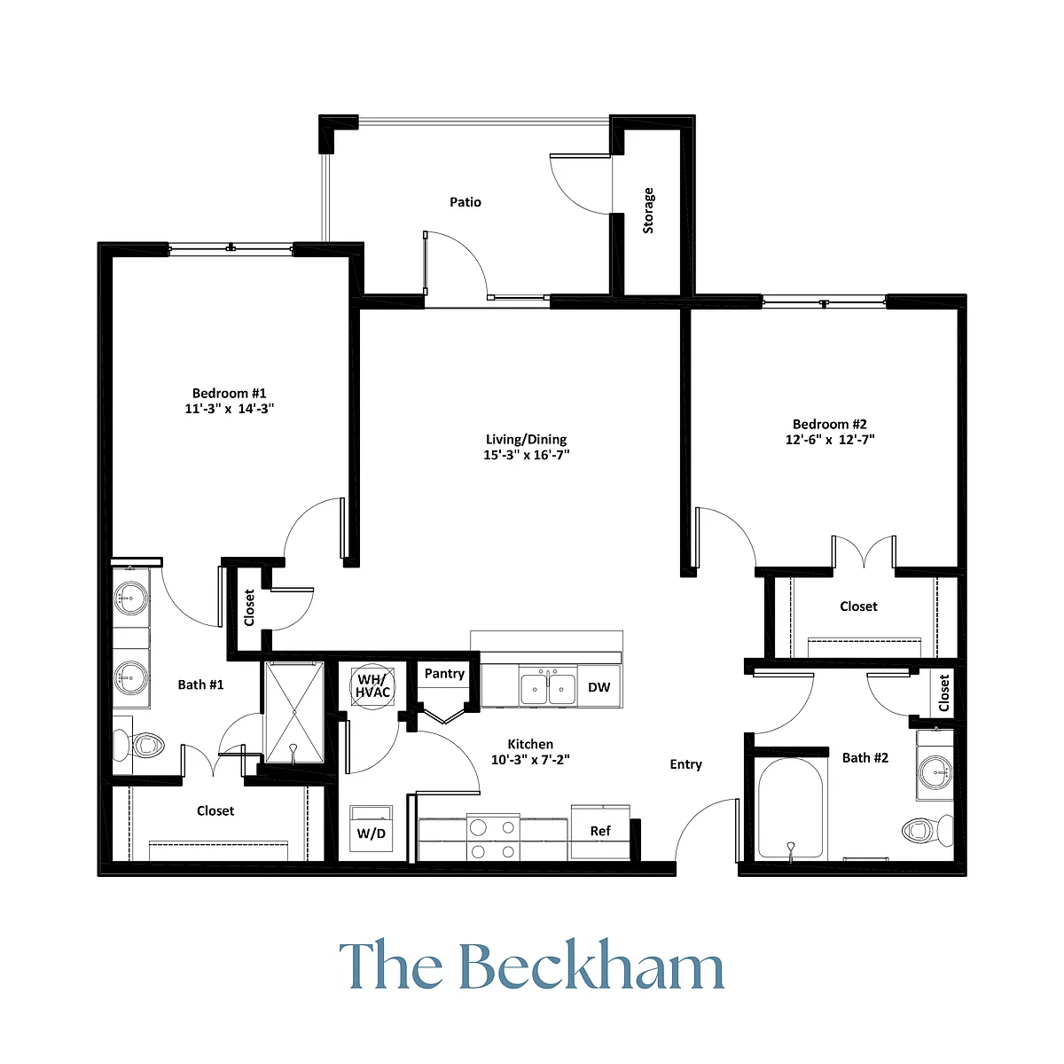 Floor plan 2 Br / 2 Ba