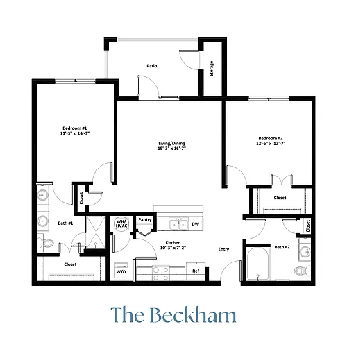 Floor plan 2 Br / 2 Ba