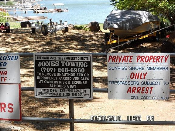 Community beach and boat launch.