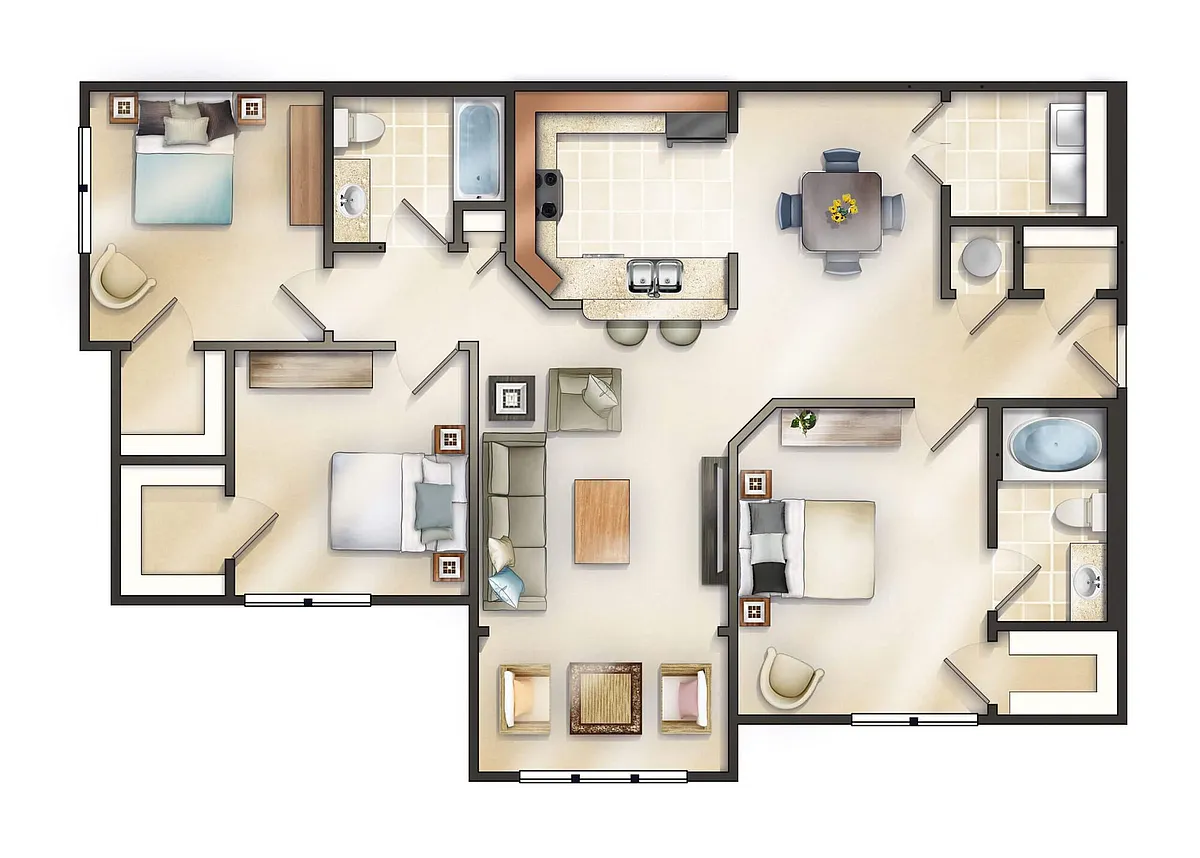 Floor plan The Dartmouth w/Sunroom
