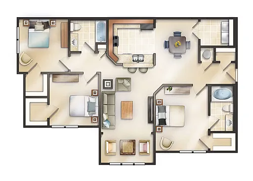 Floor plan The Dartmouth w/Sunroom