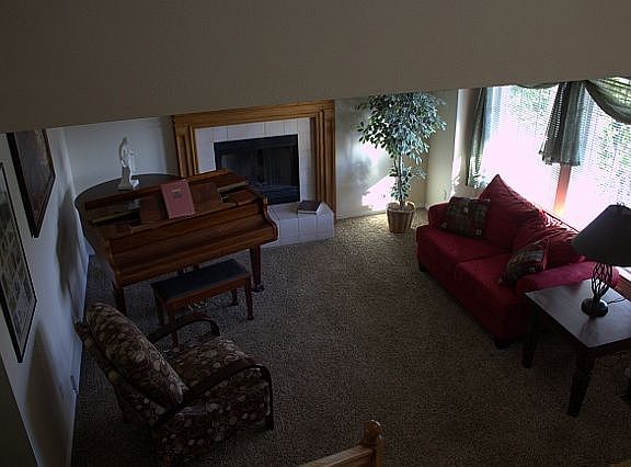 View from top of stairs