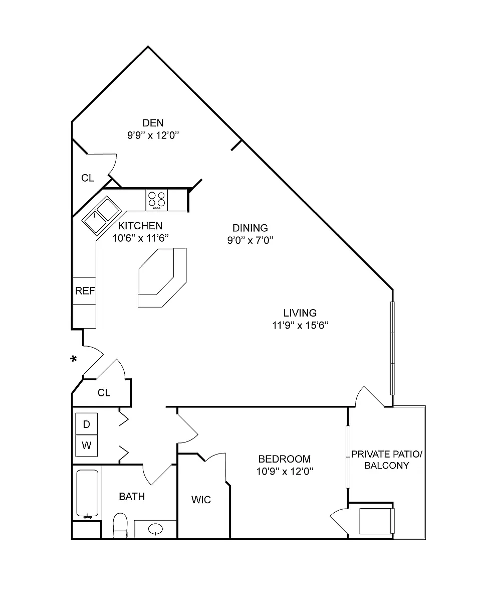 Floor plan 1x1f