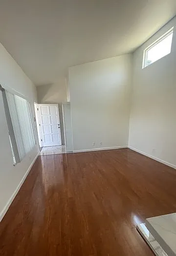 View of front door from dining nook.