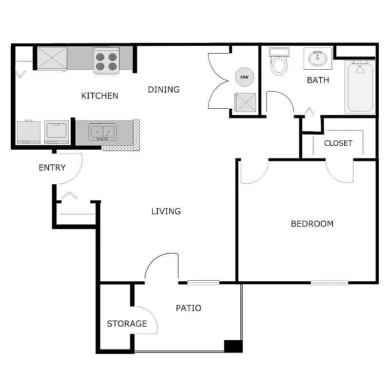 Floor plan 1x1A
