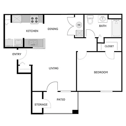 Floor plan 1x1A