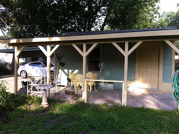 garage and attached patio