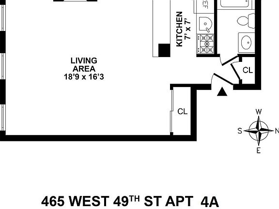 2nd image of 465 W 49th St #4