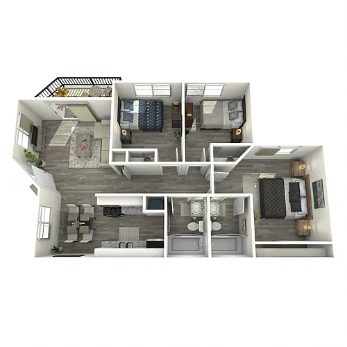 Floor plan 3 Bed 2 Bath