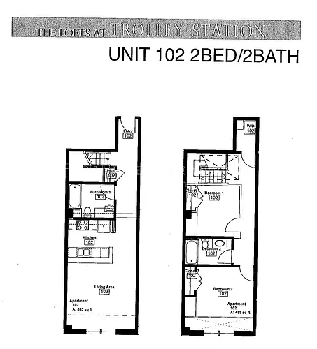 Floor plan 2 Bedroom 2 Bath