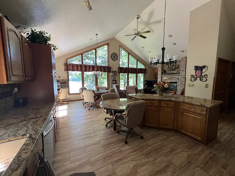 View from kitchen to lakeside