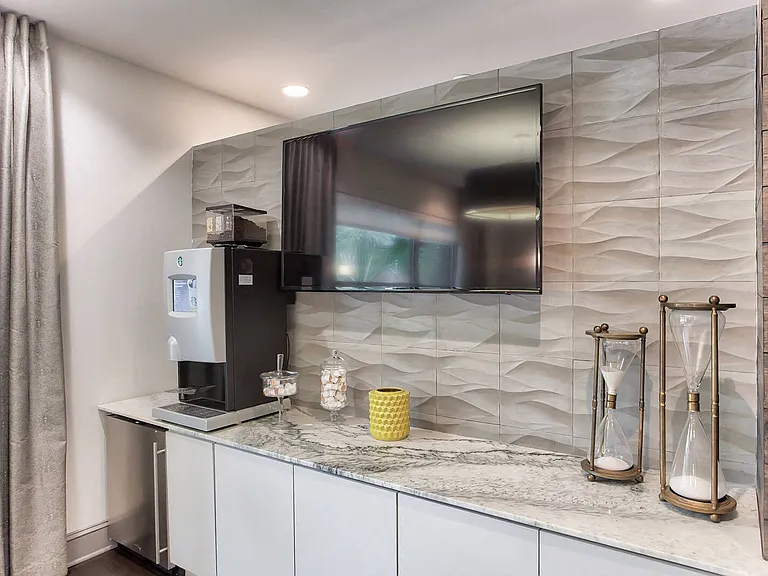 Enjoy a coffee or tea in the lobby and leasing office