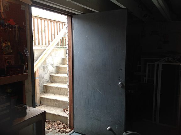 Outside basement entrance