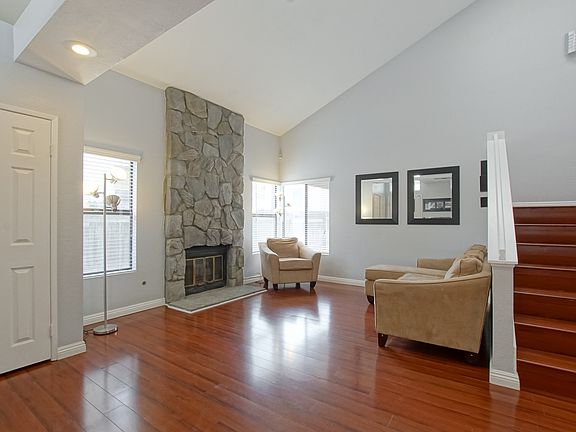 Living room and fireplace