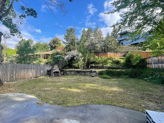 Backyard, fully fenced - safe for most sized dogs
