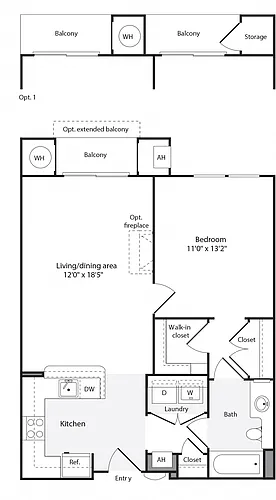 Floor plan 1G/1H