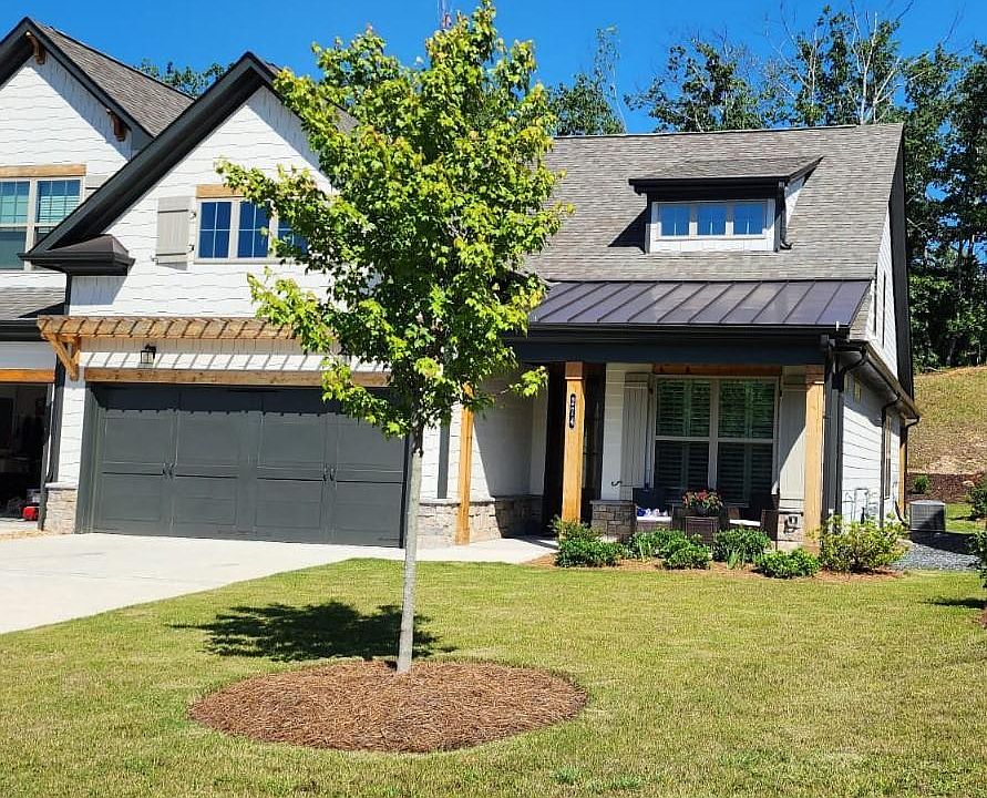 2 car garage and front porch