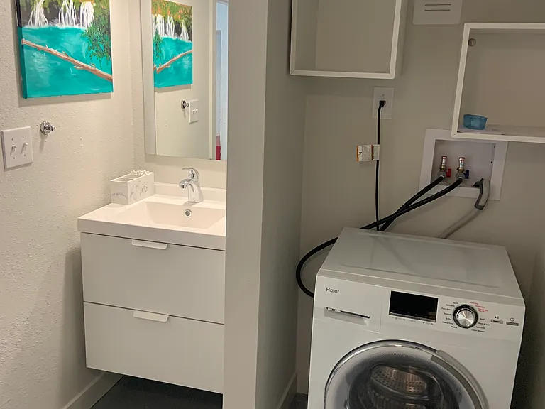 Bathroom w/ In-Unit Washer/Dryer Combo (New, Full-Size Appliance Not Pictured)