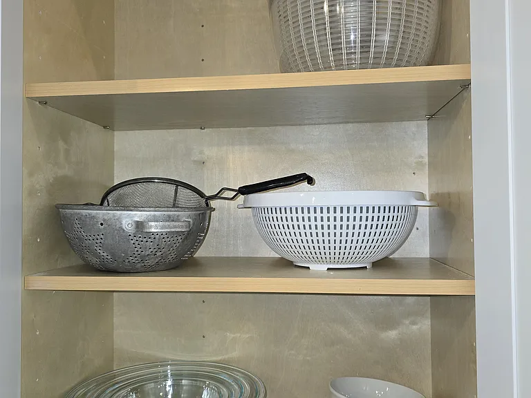 fully equiopped with strainers and mixing bowls